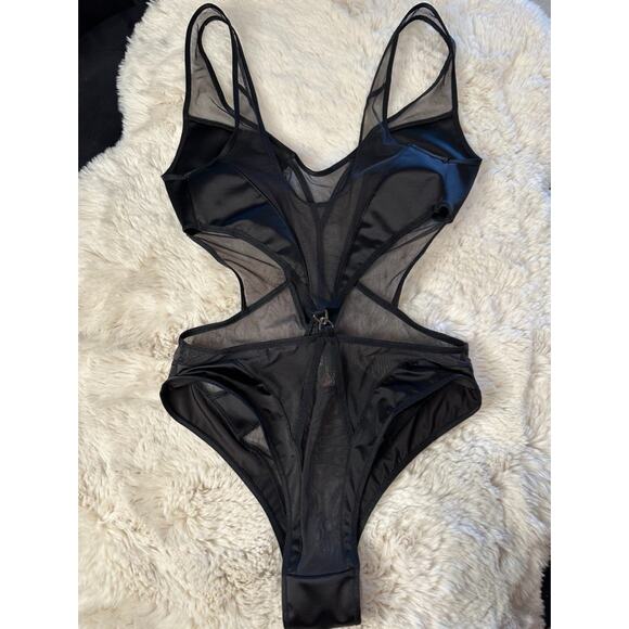 RARE🔥 Honey Birdette VESNA🖤 Black Mesh Panel Bodysuit XS - Picture 4 of 6